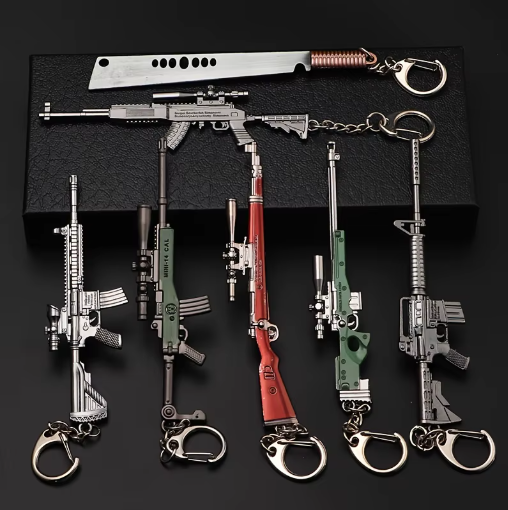 Mini Alloy Pistol Keychain